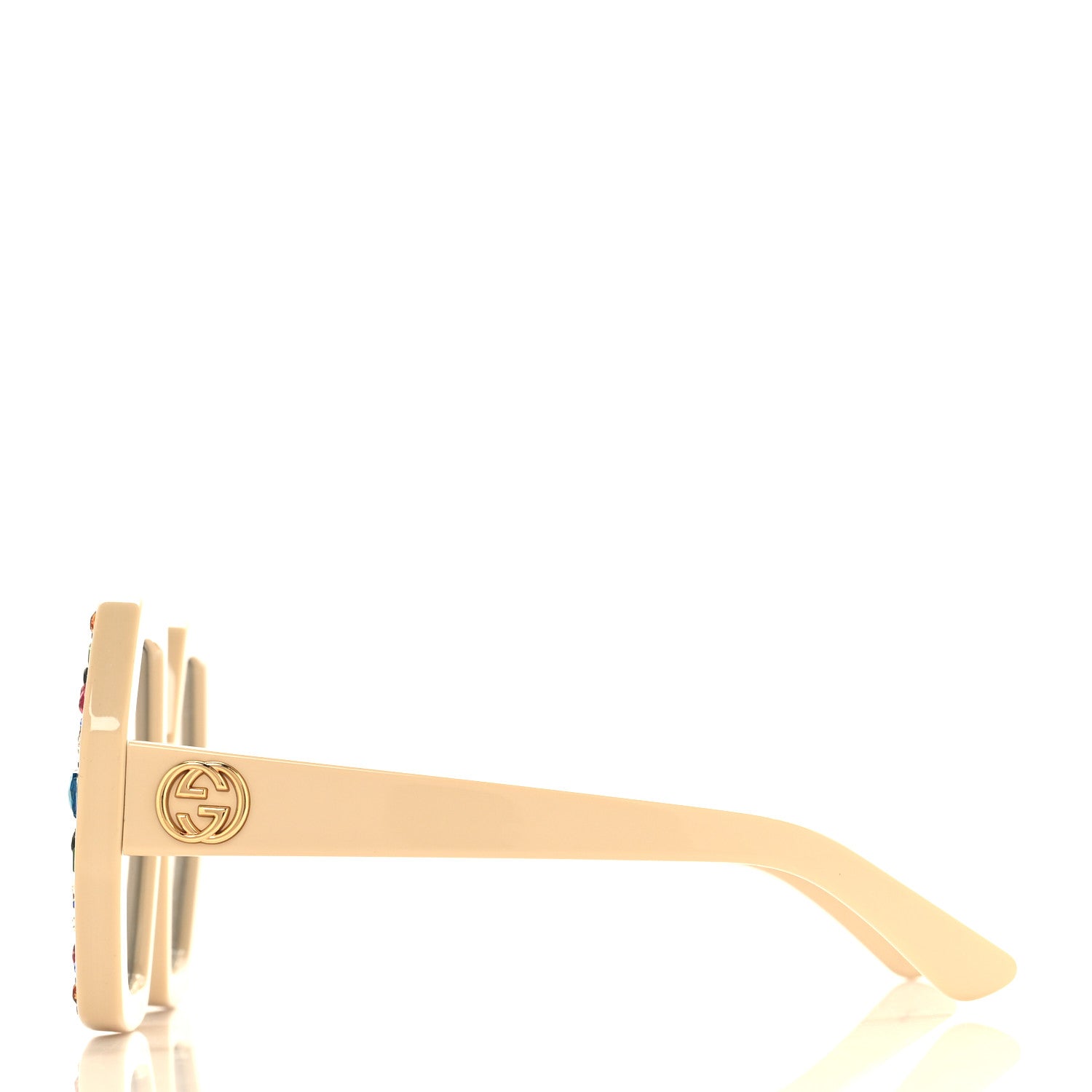 Gucci Acetate Square Crystal Sunglasses GG0772S White 3 of 7