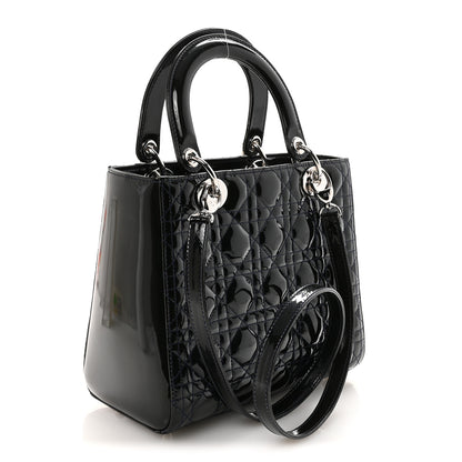 Christian Dior Patent Cannage Medium Lady Dior Navy Blue 3 of 9