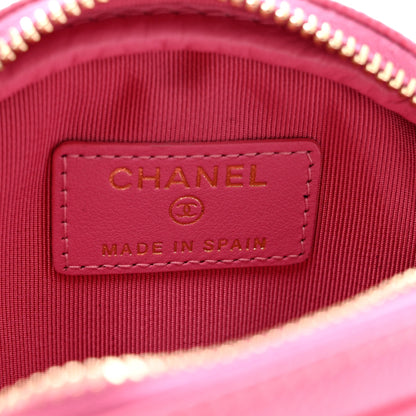 Chanel Caviar Quilted Zip Around Classic Coin Purse Pink 6 of 7
