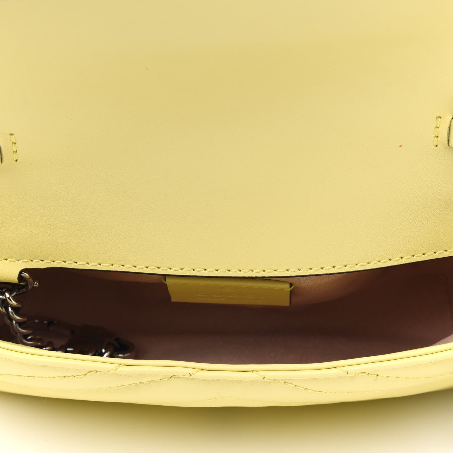 Gucci Calfskin Matelasse Super Mini GG Marmont Shoulder Bag Banana 4 of 5