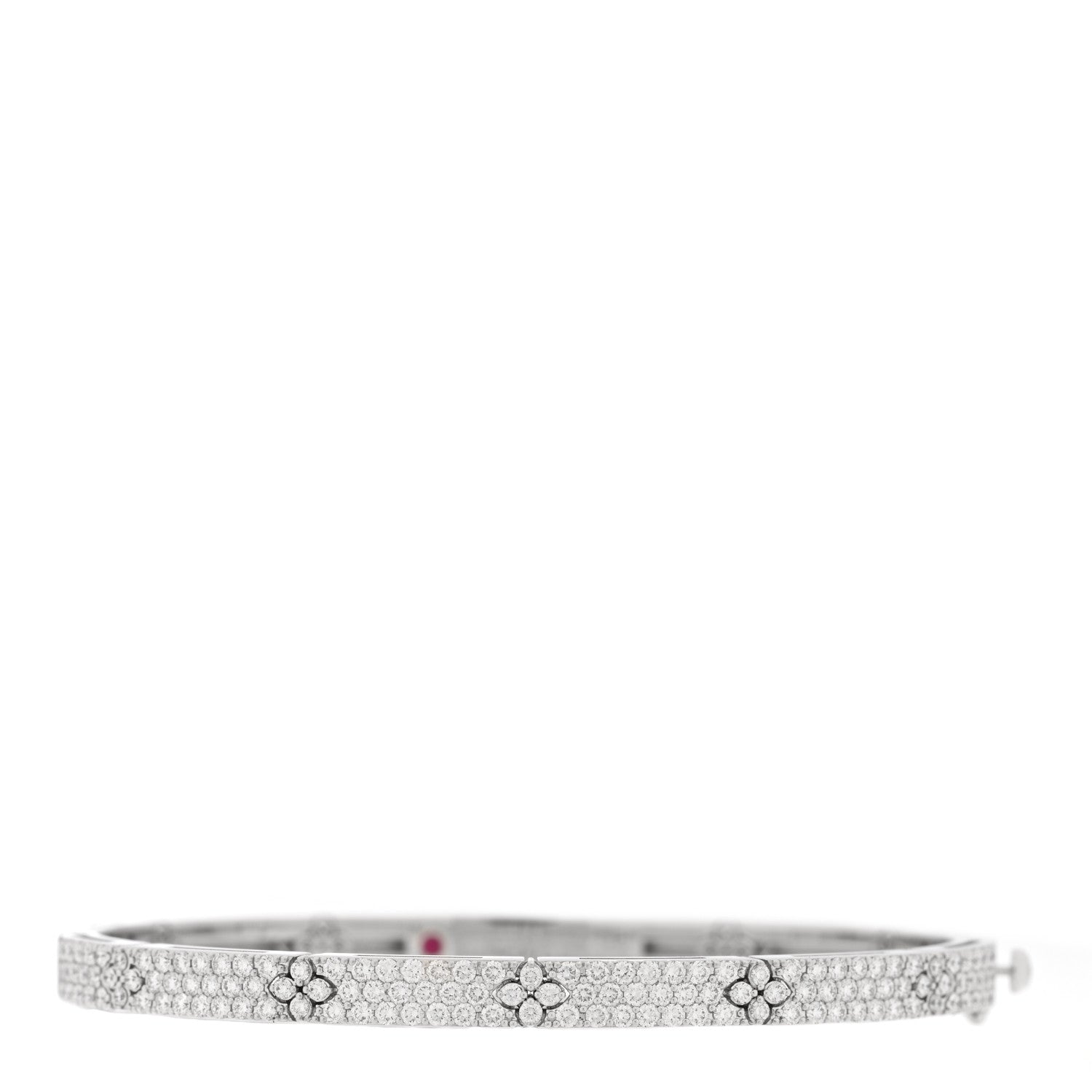 Roberto Coin 18K White Gold Diamond 1.45ctw Love in Verona Pave Bangle Bracelet 1 of 4
