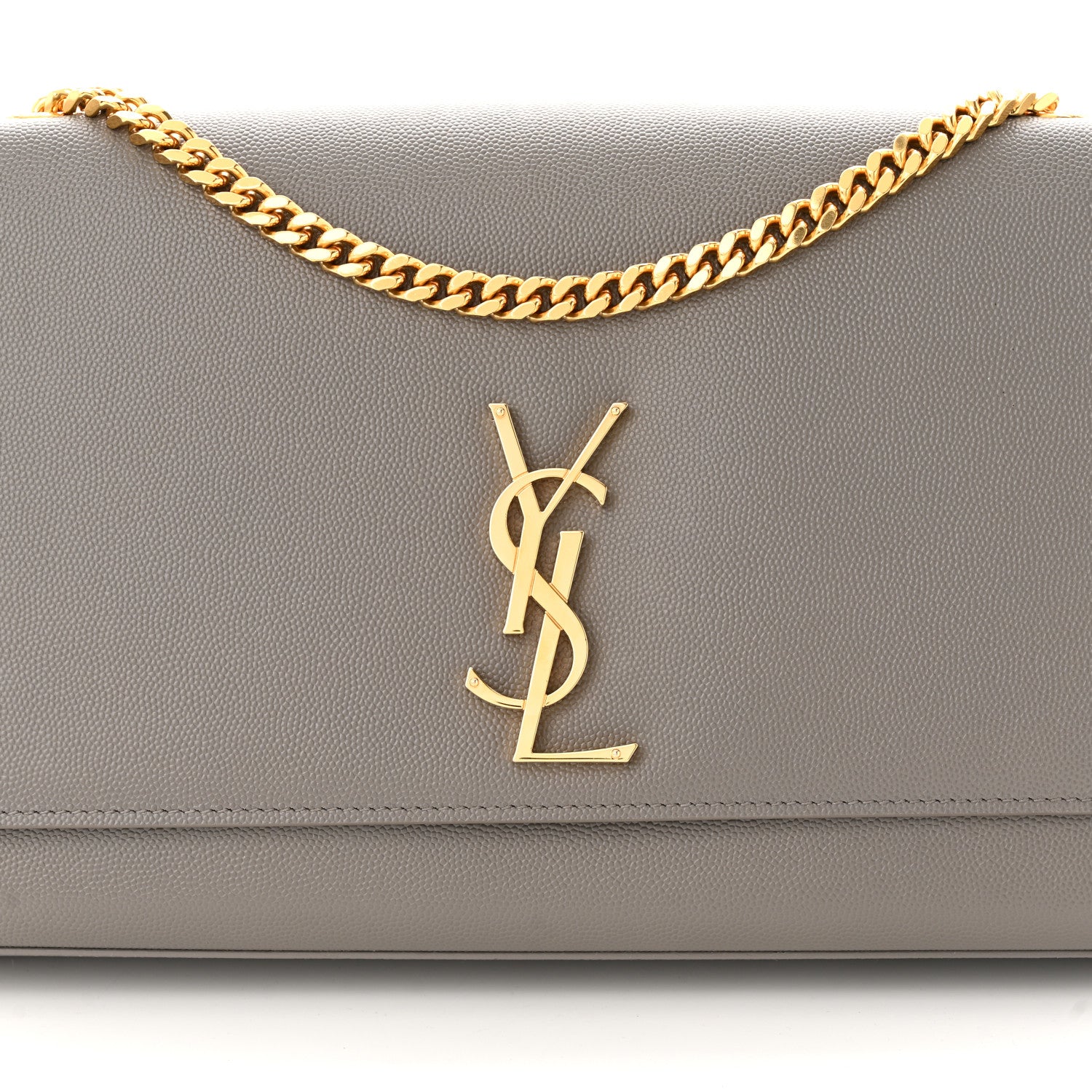 Saint Laurent Grain De Poudre Large Classic Monogram Kate Satchel Earth 7 of 9