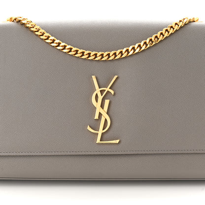 Saint Laurent Grain De Poudre Large Classic Monogram Kate Satchel Earth 7 of 9