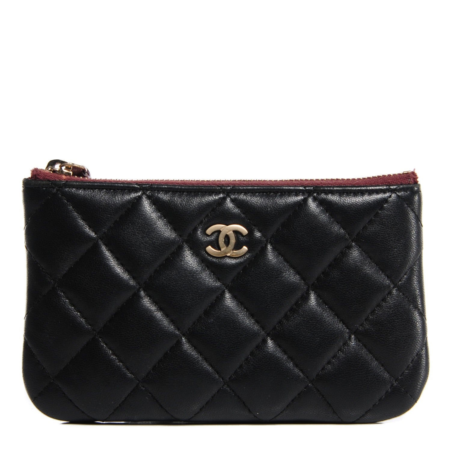 Chanel Lambskin Quilted Coin Purse Case Black 1 of 8