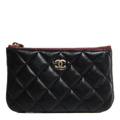 Chanel Lambskin Quilted Coin Purse Case Black 1 of 8