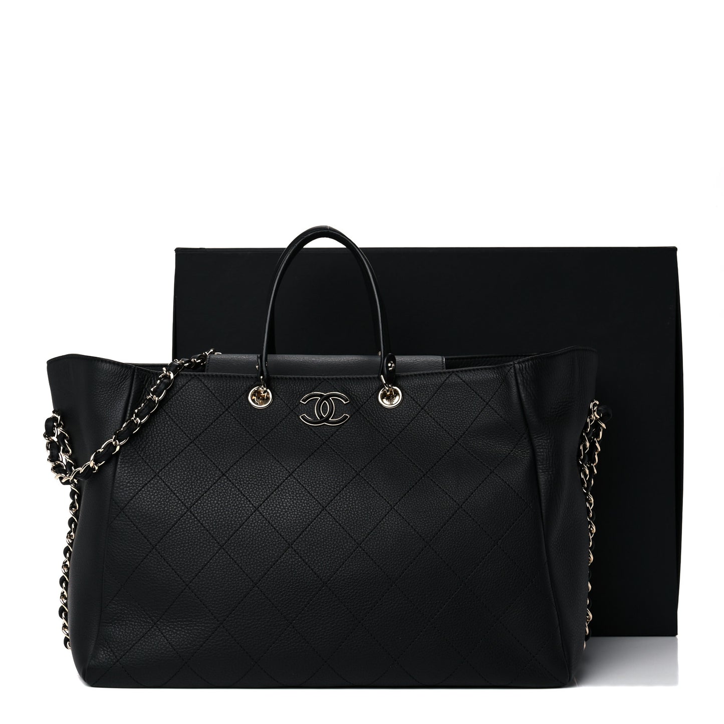 Bullskin Stitched Large Shopping Bag Black