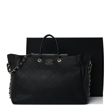 Chanel Bullskin Stitched Large Shopping Bag Black 11 of 11