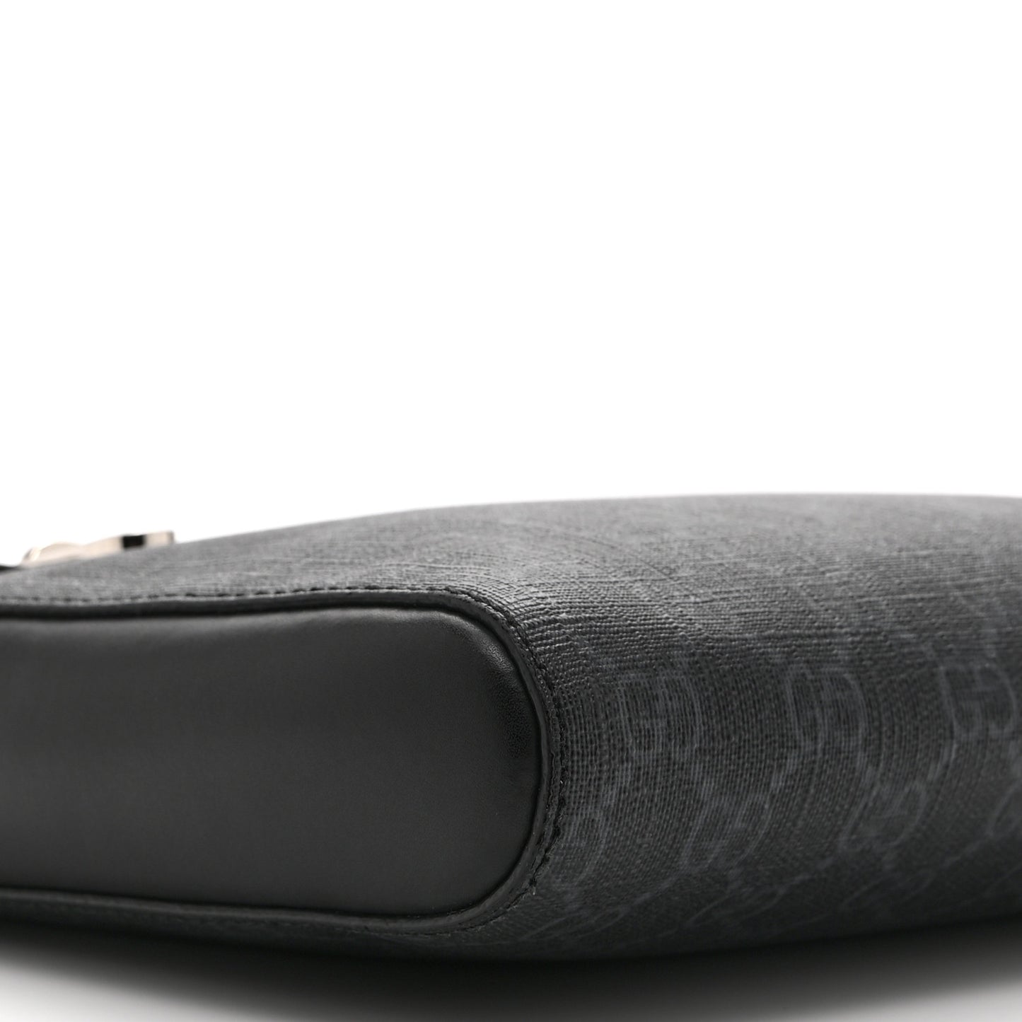 GG Supreme Monogram Web Small Flat Messenger Bag Black Grey