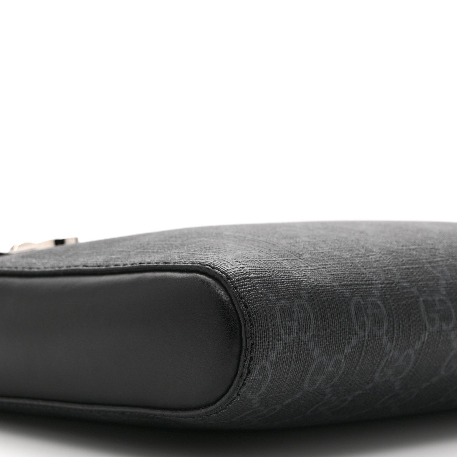 Gucci GG Supreme Monogram Web Small Flat Messenger Bag Black Grey 9 of 10
