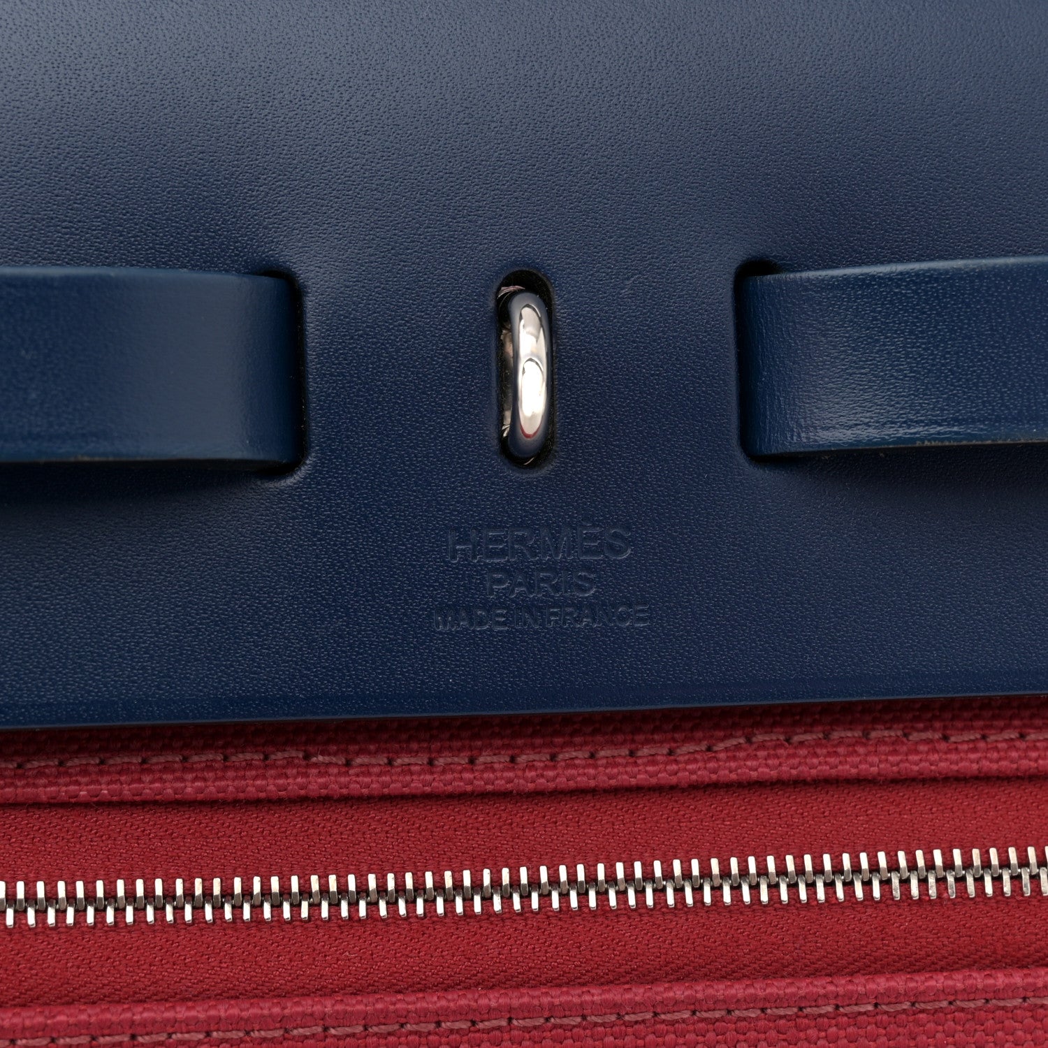 Hermes Military Toile Vache Hunter Herbag Zip 31 PM Rouge Grenat Bleu Saphir 7 of 17
