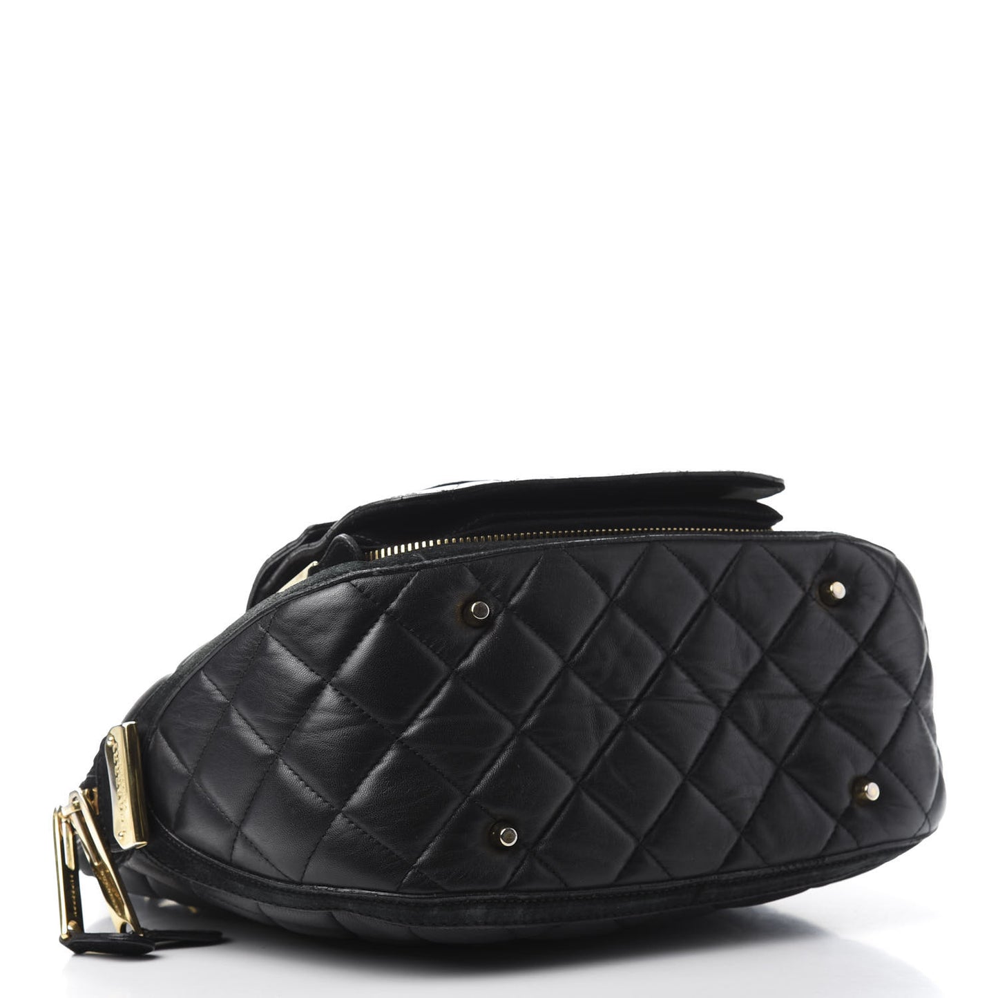 Prorsum Calfskin Quilted Country Animal Satchel Black