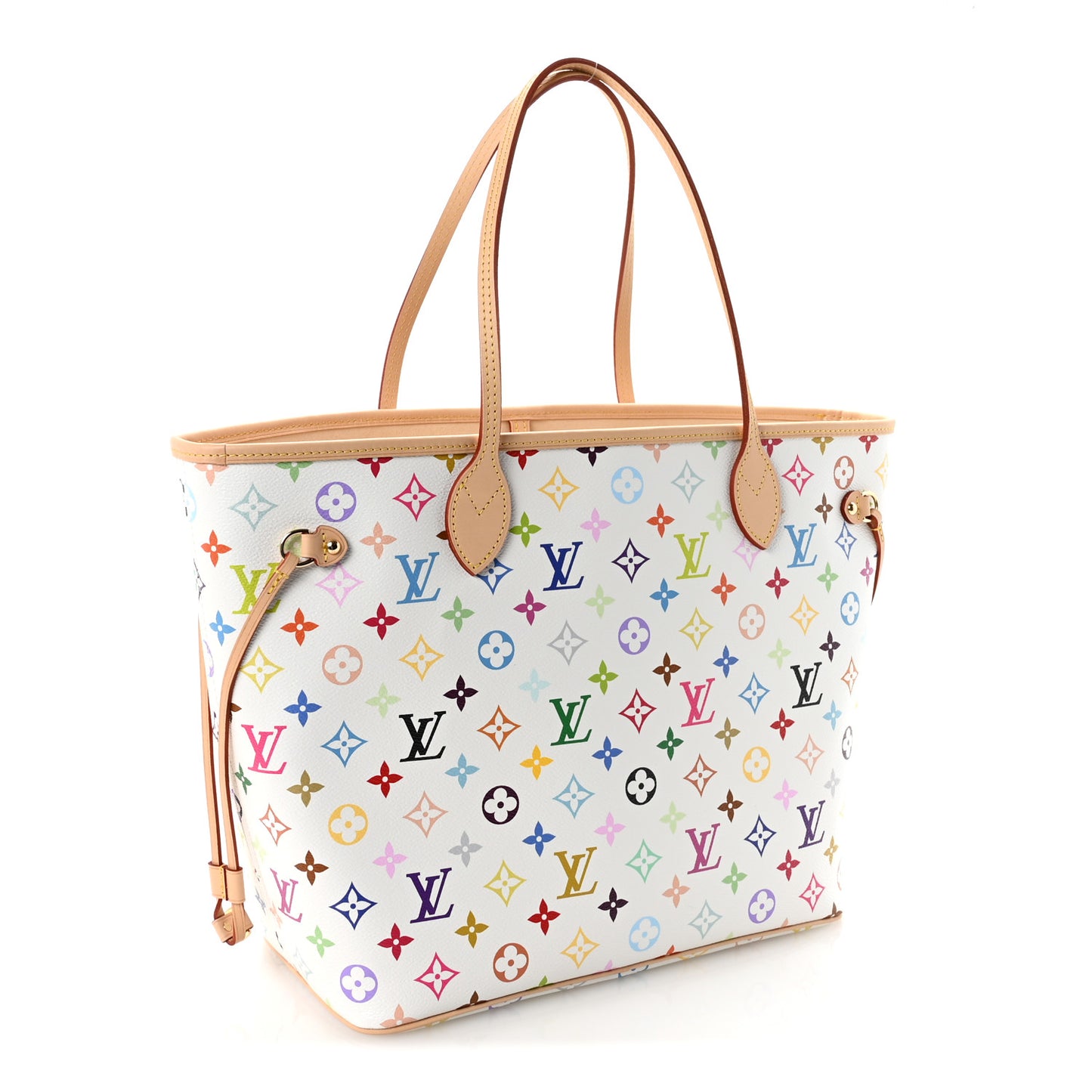 LV X TM Monogram Multicolor Neverfull MM White