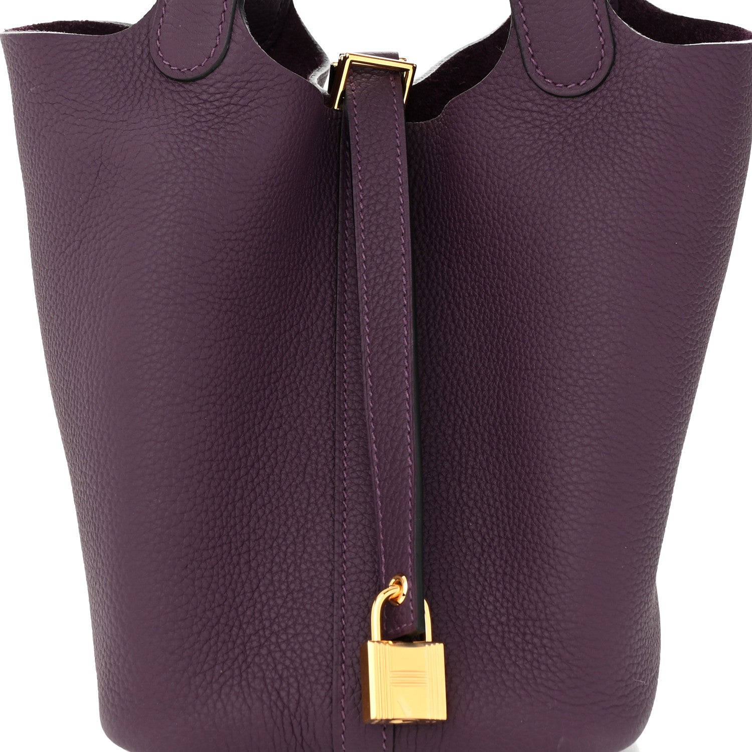 HERMES モカシン　パープル Hermes Taurillon Maurice Picotin Lock 18 PM Cassis 1287471
