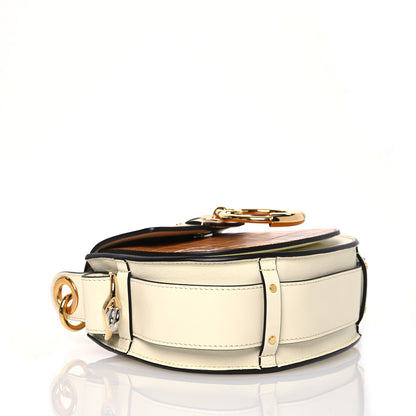 Chloe Calfskin Crocodile Embossed Small Tess Bag White Beige 4 of 14