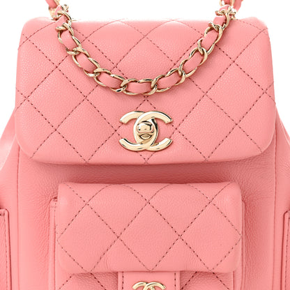 Chanel Shiny Caviar Quilted Small Pockets Drawstring Backpack Pink 8 of 10