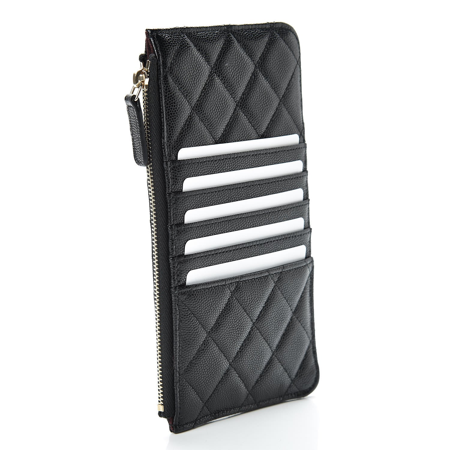 Chanel Caviar Quilted Classic Flat Wallet Pouch Black 3 of 8