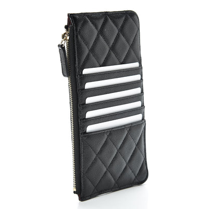 Chanel Caviar Quilted Classic Flat Wallet Pouch Black 3 of 8