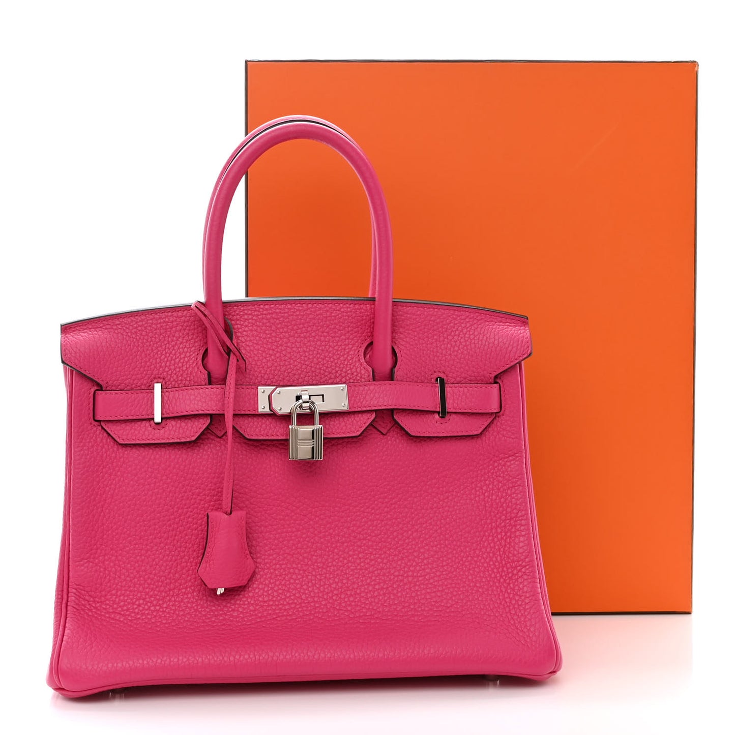 Taurillon Clemence Birkin 30 Rose Shocking