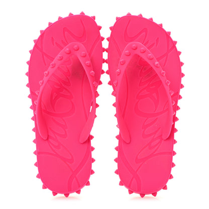 Christian Louboutin Rubber Spike Loubi Donna Flip Flop 37 Pink 2 of 8