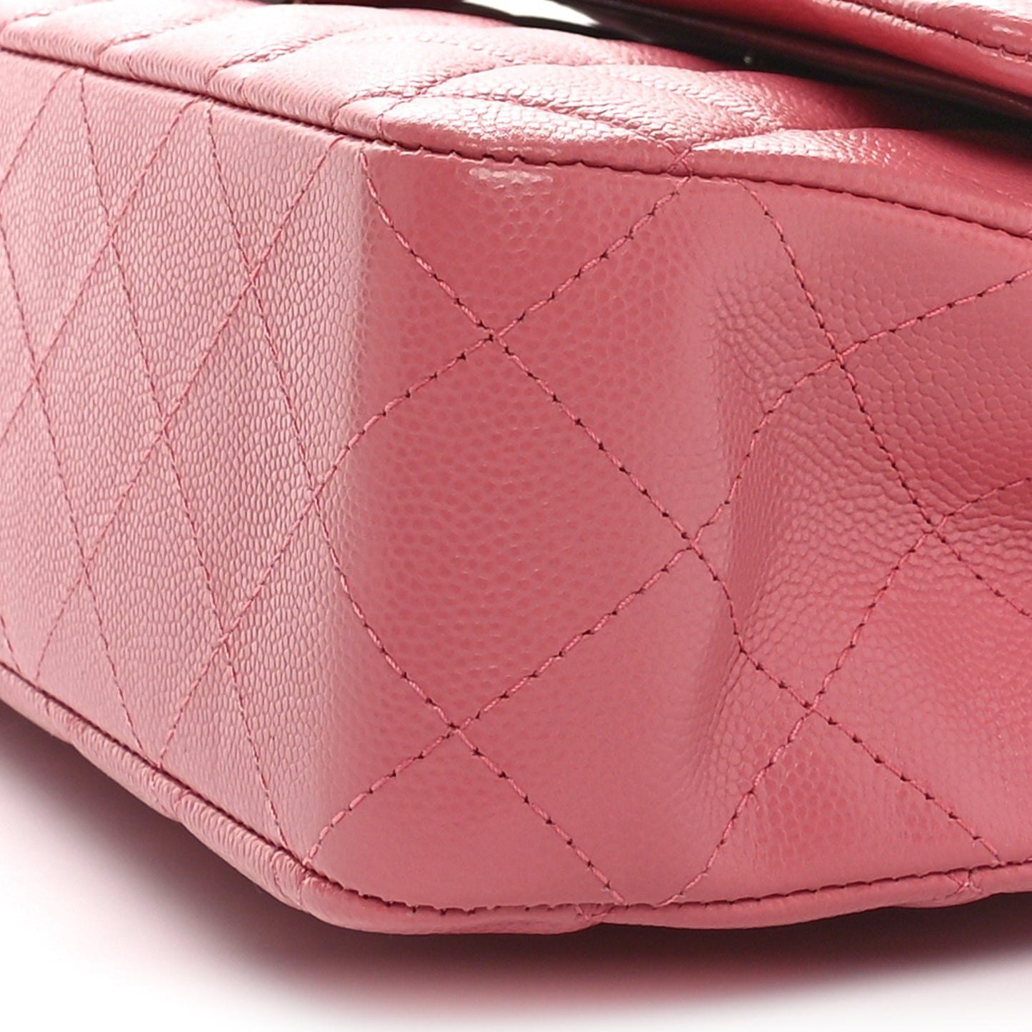 Caviar Quilted Medium Double Flap Pink
