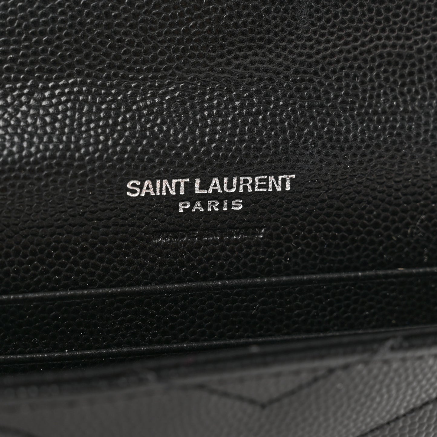 Grain De Poudre Matelasse Chevron Small Monogram Envelope Wallet Black