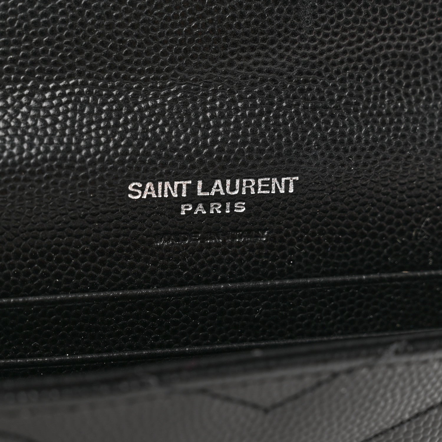 Saint Laurent Grain De Poudre Matelasse Chevron Small Monogram Envelope Wallet Black 6 of 6