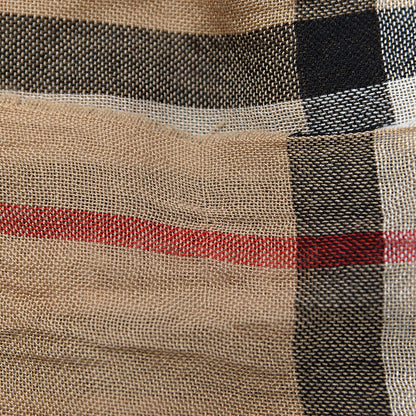 Burberry Cashmere Giant Check Lightweight Scarf Camel 6 of 9
