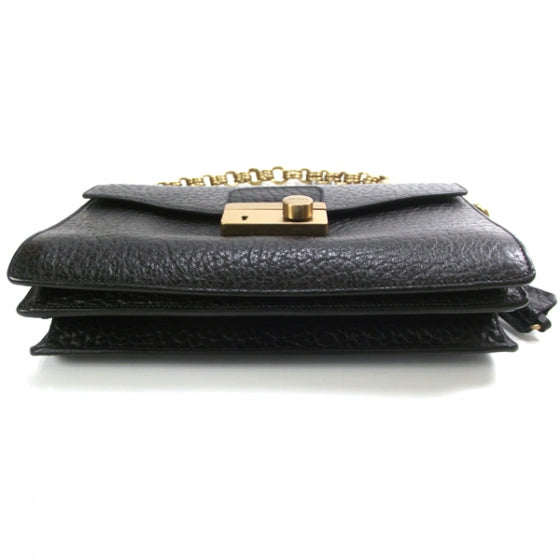 Leather Berlino Sound Clutch Bag Black