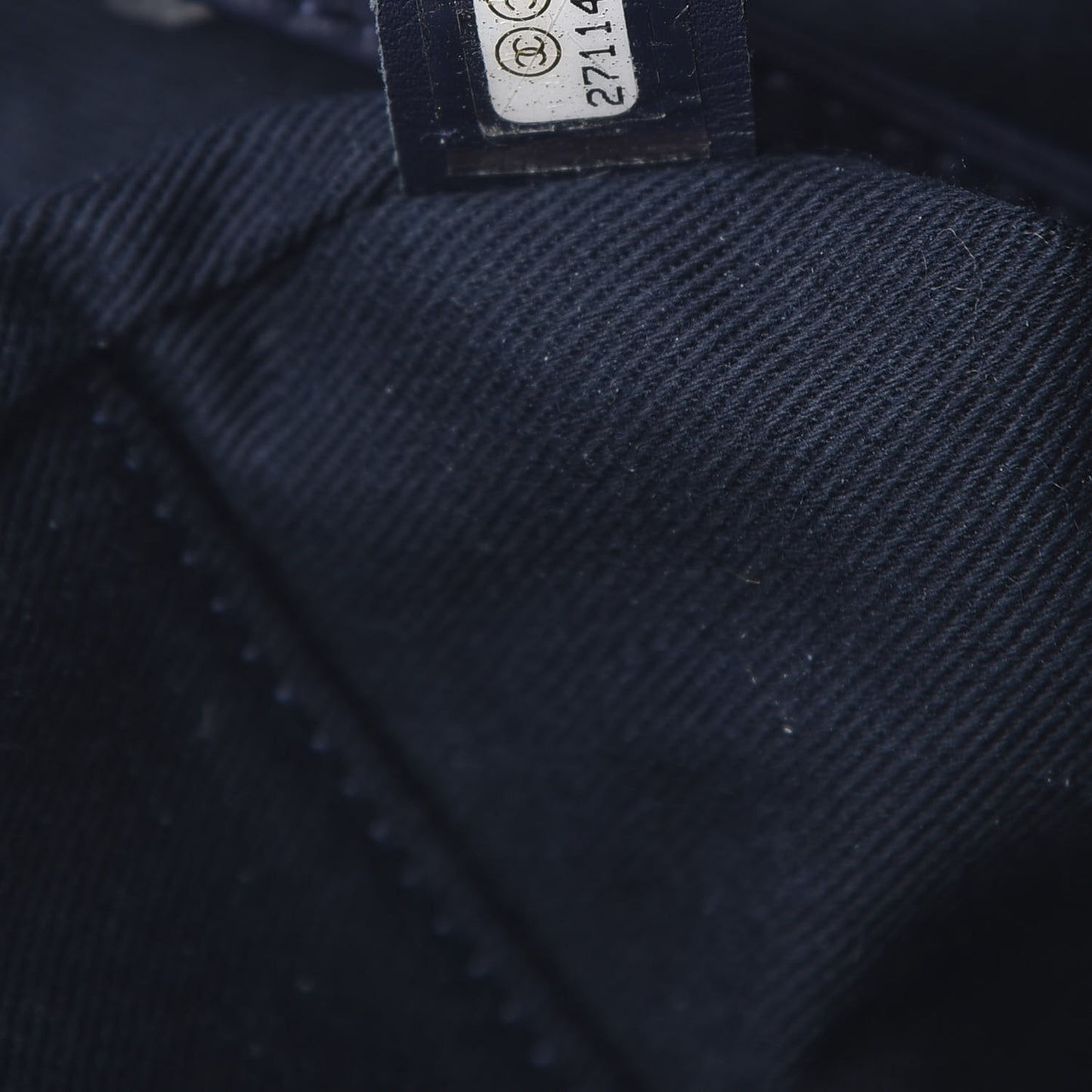 Lurex Canvas Medium Deauville Tote Navy Blue