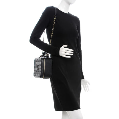 Chanel Caviar Quilted Large CC Filigree Vanity Case Black 2 of 7