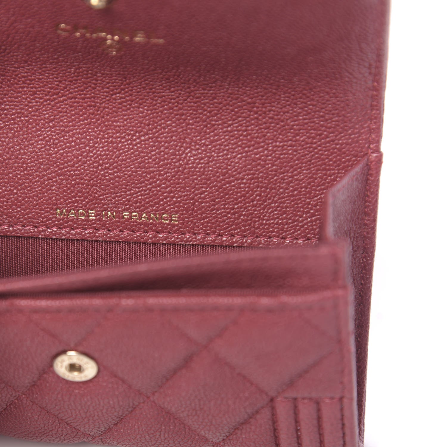Chanel Caviar Quilted Boy Flap Card Holder Wallet Burgundy 7 of 9