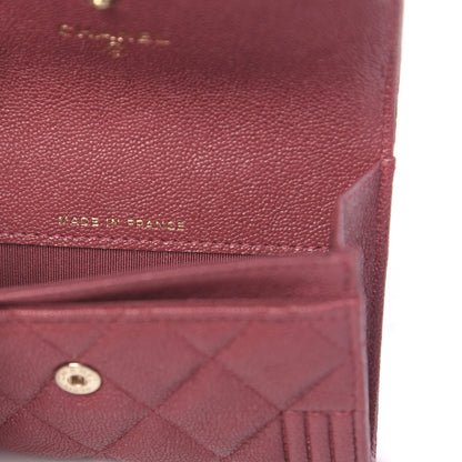 Chanel Caviar Quilted Boy Flap Card Holder Wallet Burgundy 7 of 9