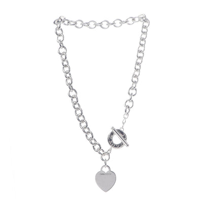 Tiffany Sterling Silver Heart Tag Toggle Necklace 1 of 4