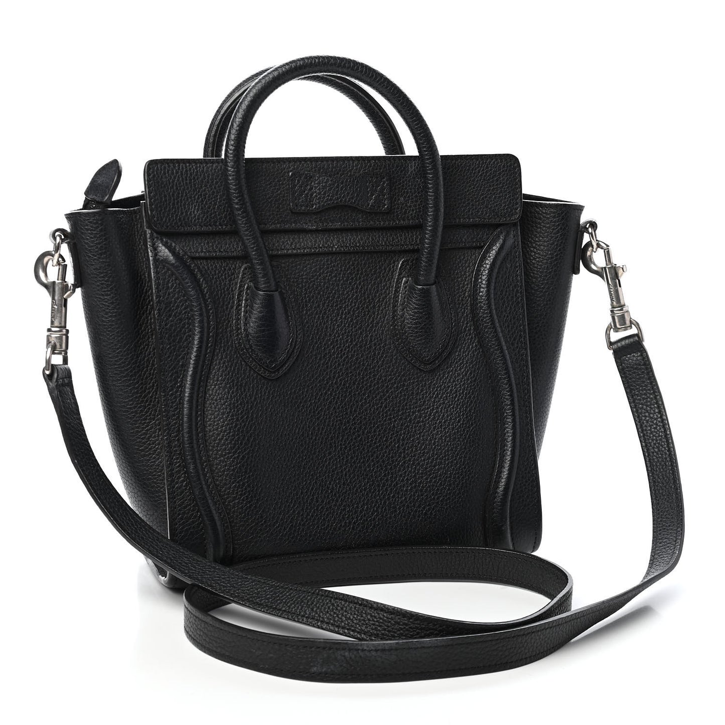 Drummed Calfskin Nano Luggage Black
