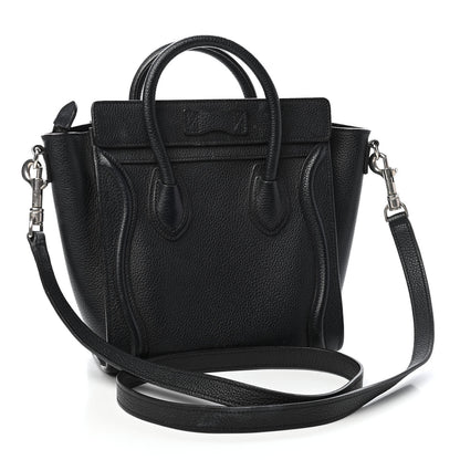 Celine Drummed Calfskin Nano Luggage Black 3 of 13