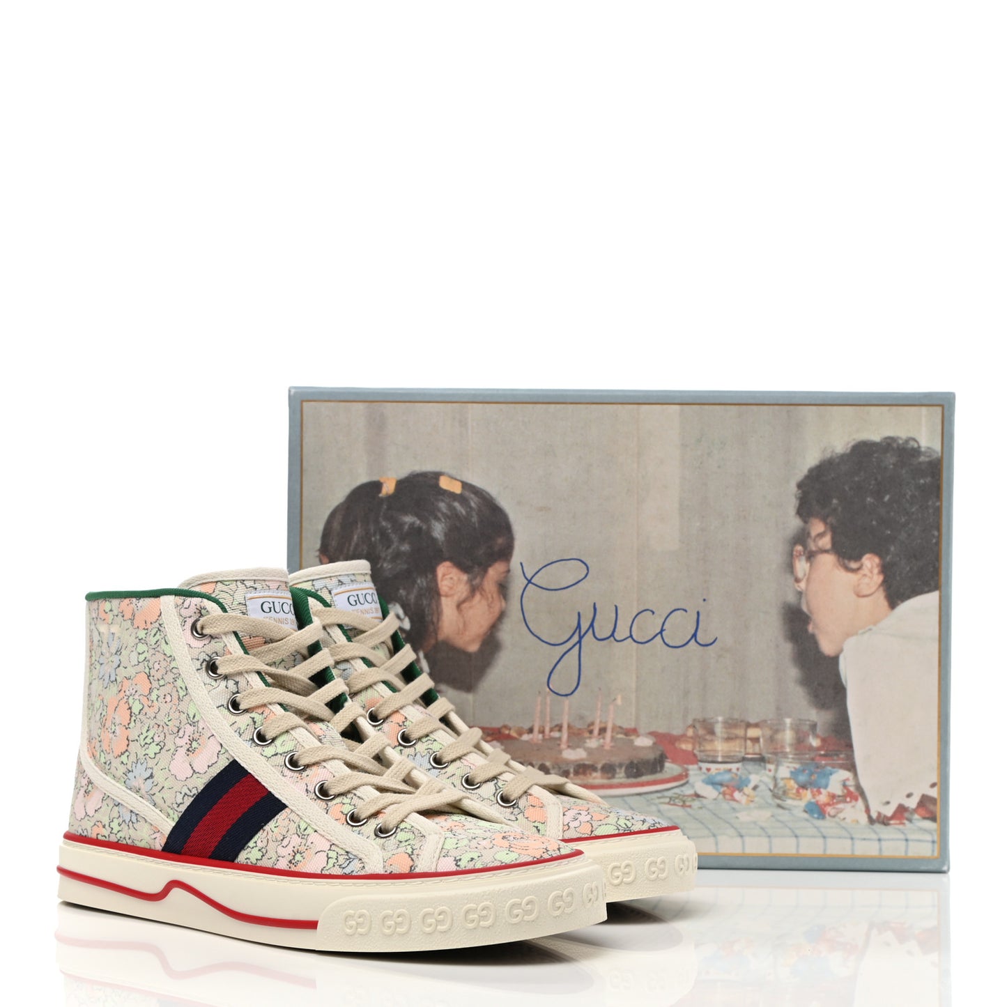 X LIBERTY OF LONDON Canvas Web Tracy Print Womens 1977 Tennis High Top Sneakers 37 Mint Peach Mystic White