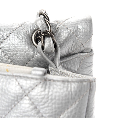 Chanel Metallic Calfskin Quilted XXL Travel Flap Bag Silver 11 of 15
