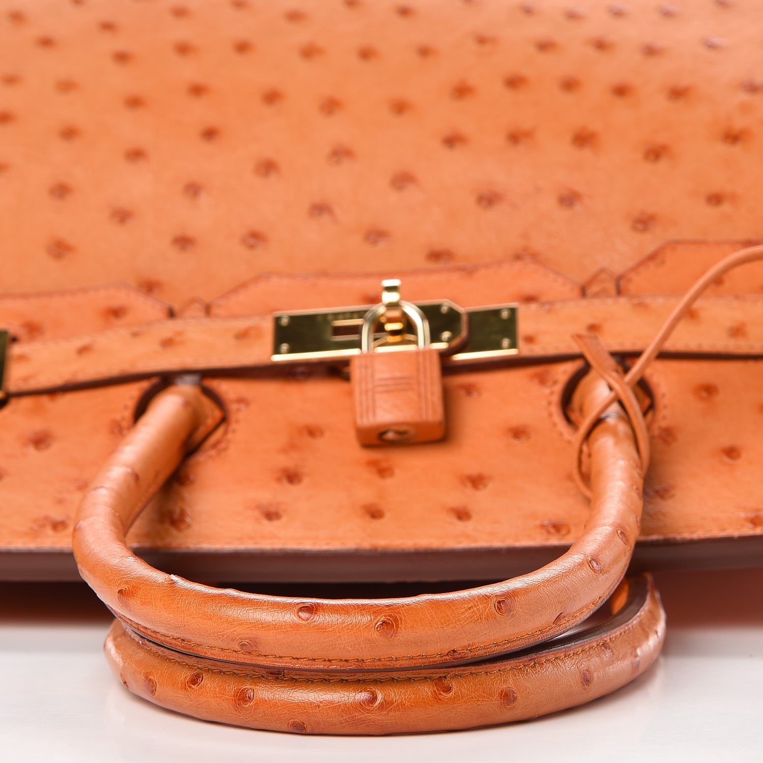 Hermes Ostrich Birkin 35 Orange 32 of 34