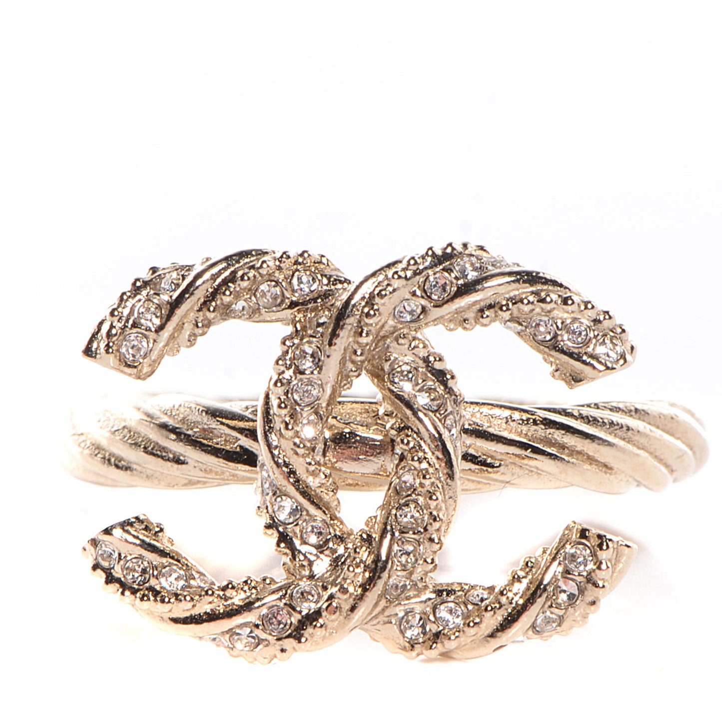 Crystal Twist CC Ring Light Gold 54 6.75
