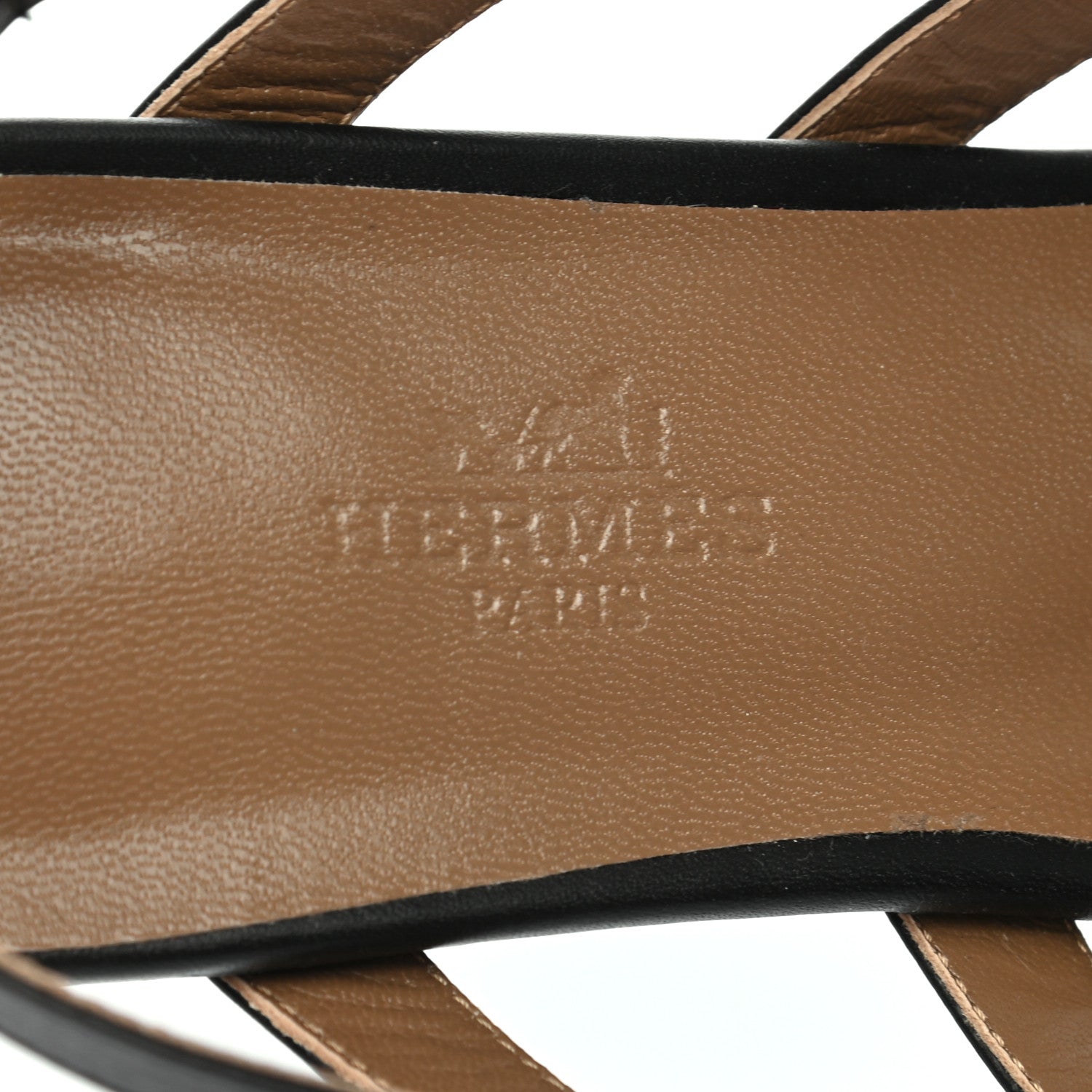 Hermes Calfskin Transat Buckle Sandals 37.5 Black 7 of 8