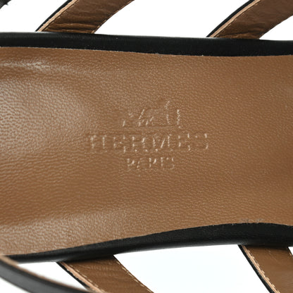 Hermes Calfskin Transat Buckle Sandals 37.5 Black 7 of 8