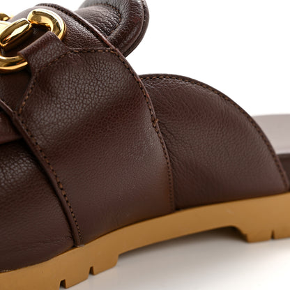 Gucci Calfskin Horsebit Mules 38 Burgundy 10 of 11