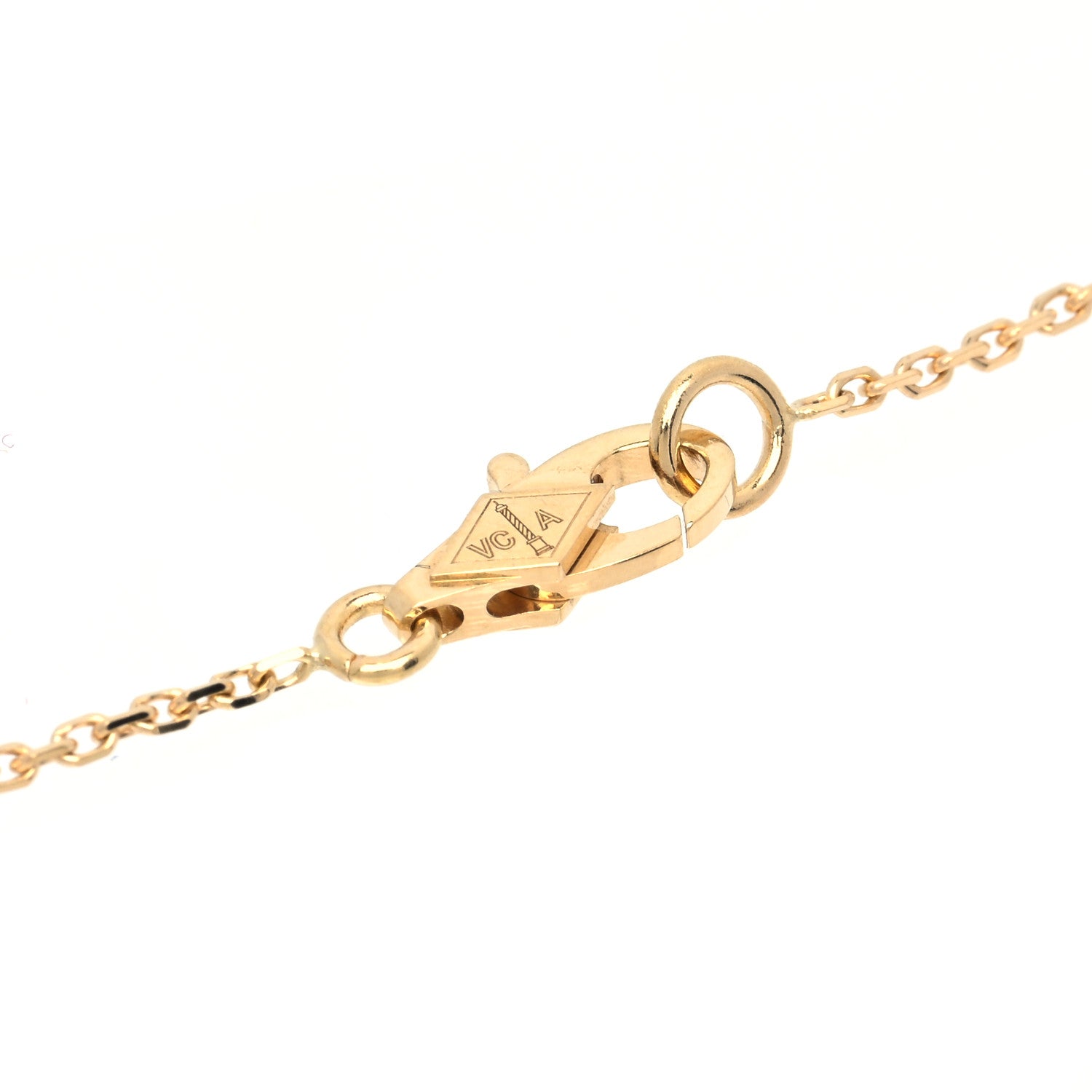 Van Cleef & Arpels 18K Yellow Gold Mother of Pearl Sweet Alhambra Pendant Necklace 3 of 5