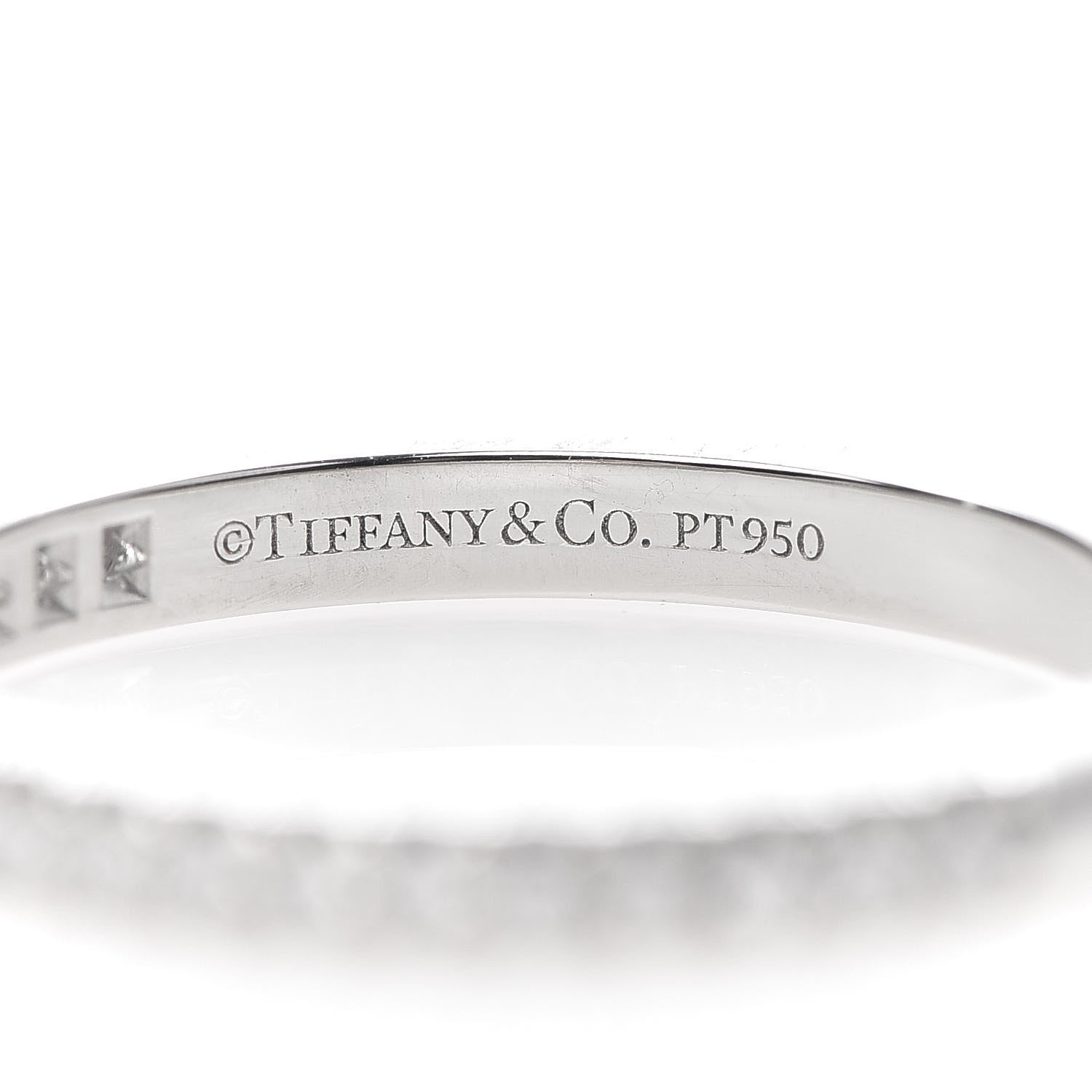 Tiffany Platinum Diamond .21ctw Half Circle Soleste Band Ring 50 5.5 4 of 5