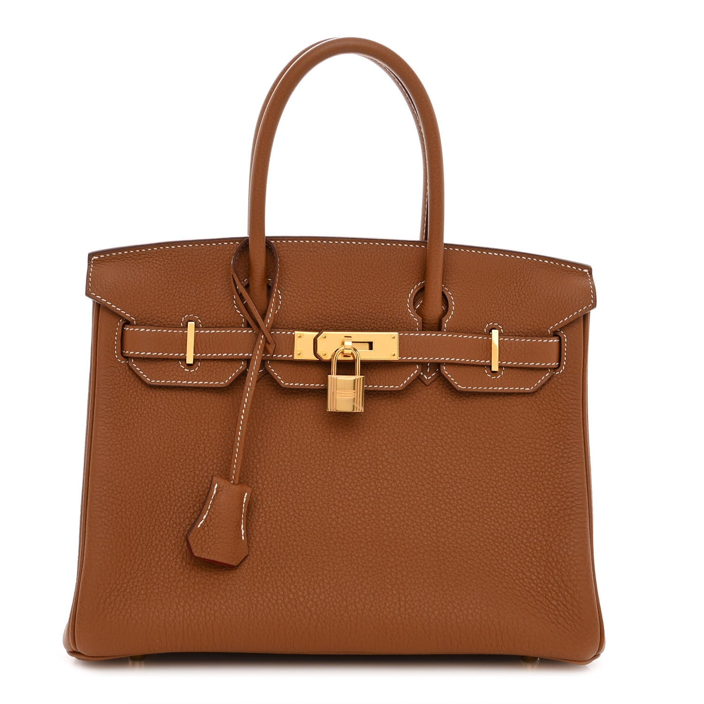 Togo Horseshoe Birkin 30 Gold Vermillion