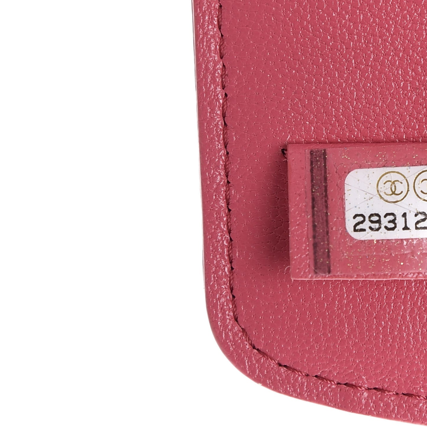 Lambskin Quilted Chanel 19 Luggage Tag Pink
