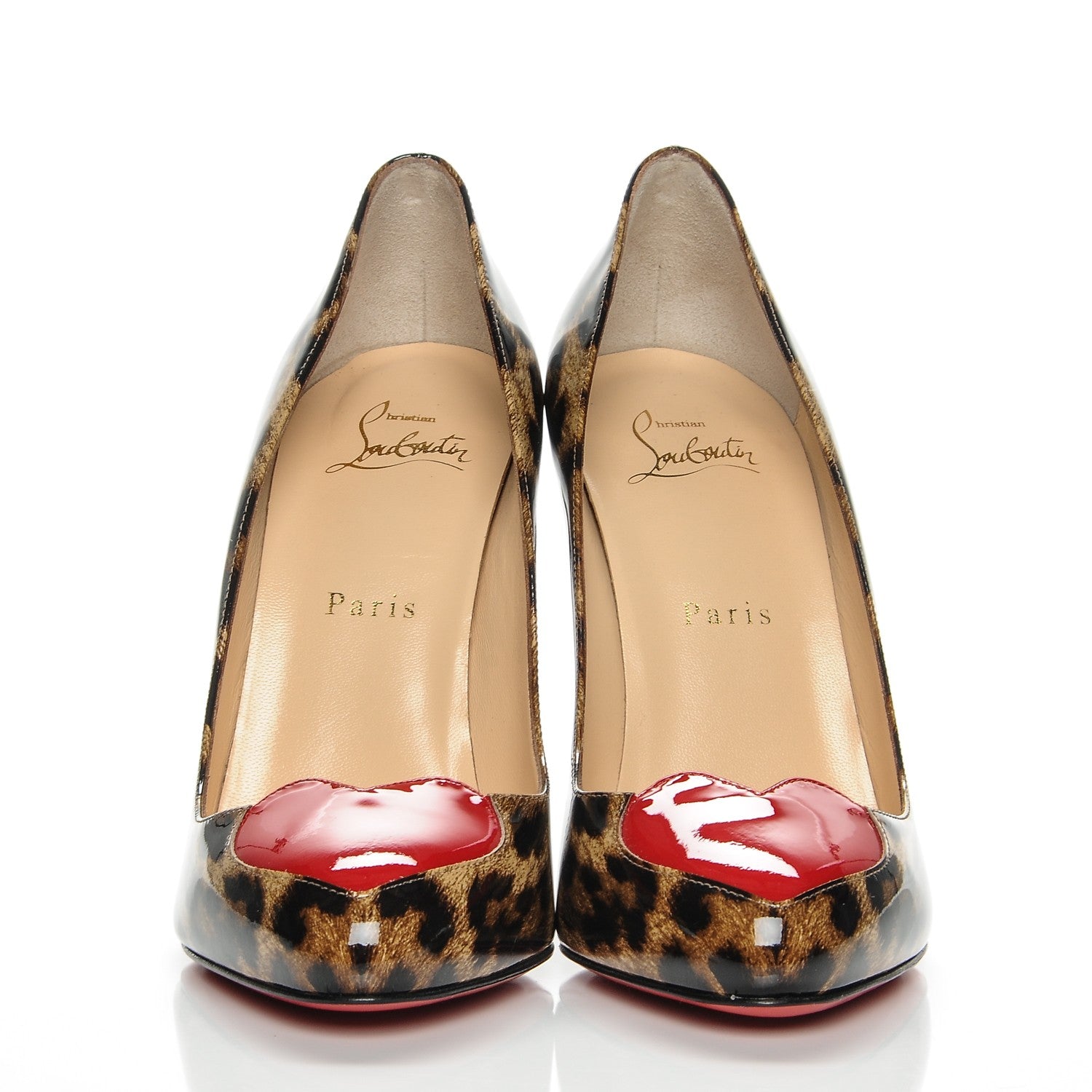 Christian Louboutin Patent Leopard Doracora 100 Pumps 39 Brown Red 2 of 10