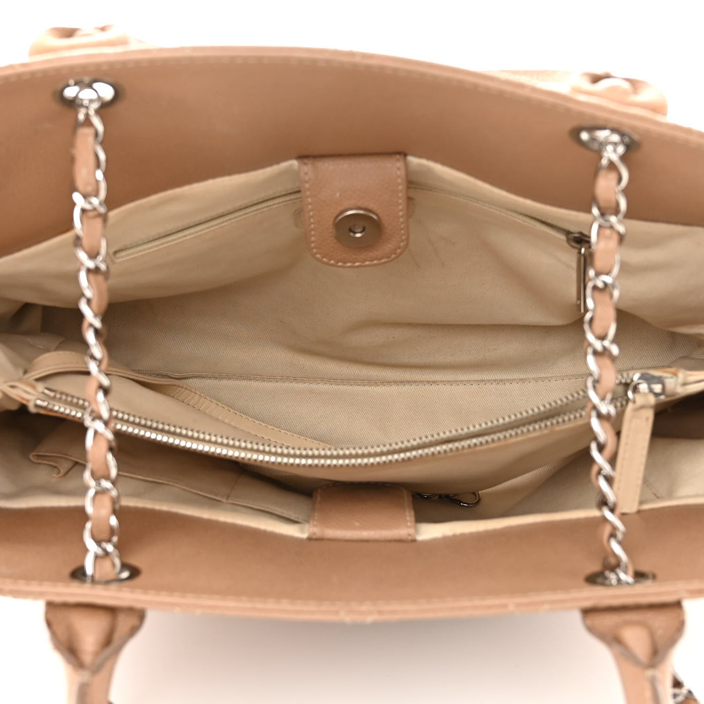Caviar Medium Soft CC Top Handle Tote Dark Beige