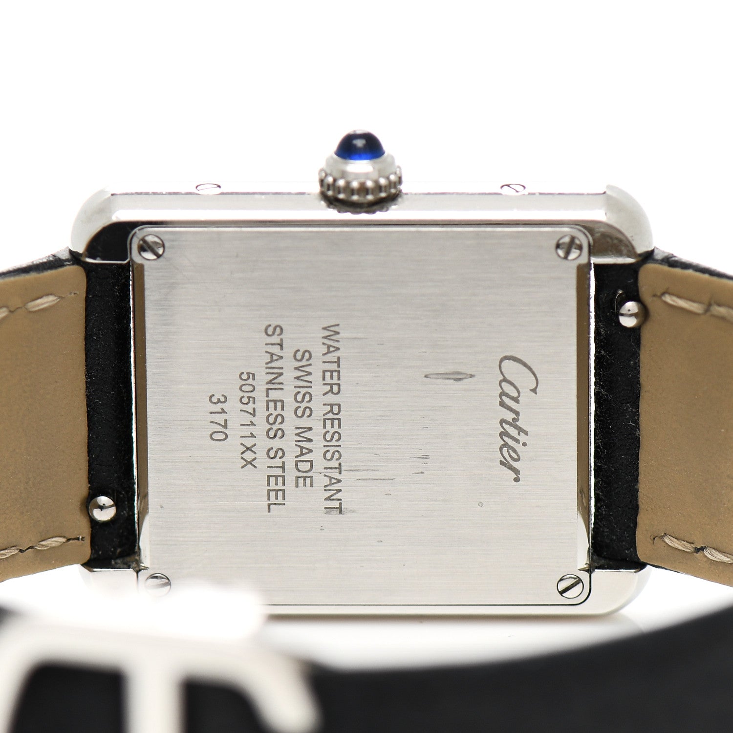 Cartier Stainless Steel Calfskin 24mm Tank Solo Quartz Watch 3 of 4
