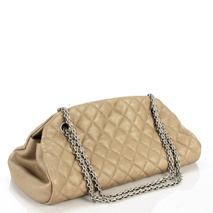 Chanel Metallic Calfskin Quilted Medium Just Mademoiselle Beige 3 of 7